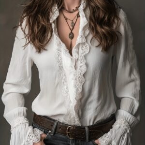 Lace shirt women's design spring splicing thin shirt long-sleeved temperament top