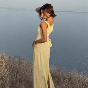 Suspender skirt suit Suspender waist top + fishtail skirt long skirt suit for women